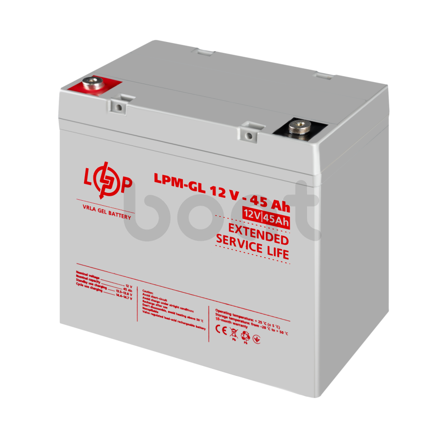 Акумулятор гелевий LogicPower LPM-GL 12V - 45 Ah - зображення №4