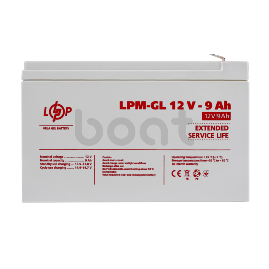 Акумулятор гелевий LogicPower LPM-GL 12V - 9 Ah - зображення №1