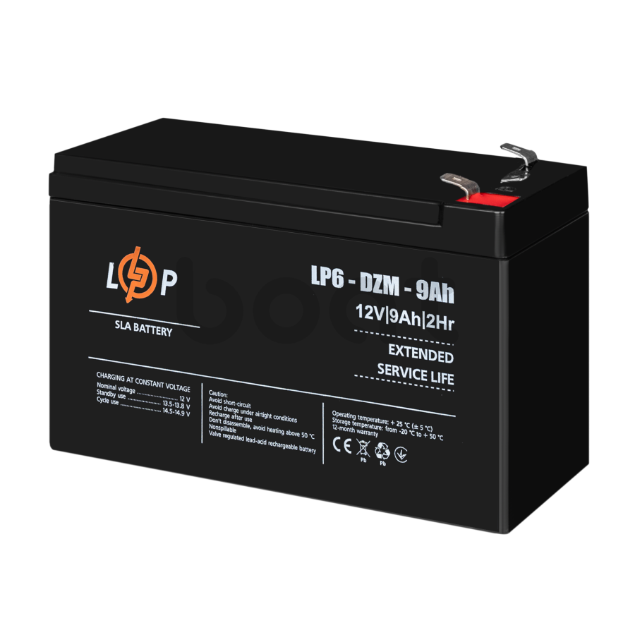 Тяговий свинцево-кислотний AGM акумулятор LogicPower LP 6-DZM-9 Ah - зображення №3
