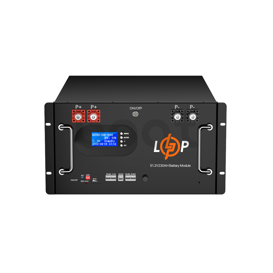 Акумулятор LogicPower LP LiFePO4 51,2V - 230 Ah (11776Wh) (Smart BMS 200A) с LCD RM AB RS485/CAN - зображення №1
