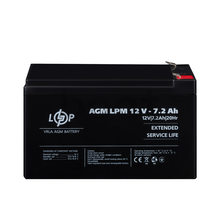 Аккумулятор AGM LogicPower LPM 12V - 7.2 Ah - изображение  №2