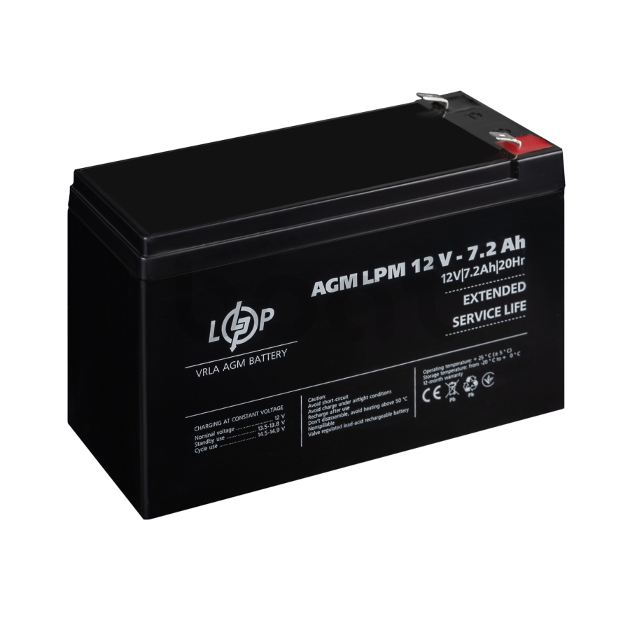 Аккумулятор AGM LogicPower LPM 12V - 7.2 Ah - изображение  №3