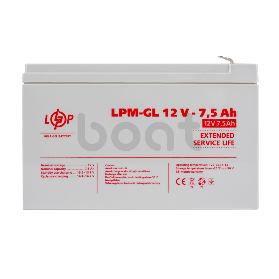 Аккумулятор гелевый LogicPower LPM-GL 12V - 7.5 Ah - изображение  №1