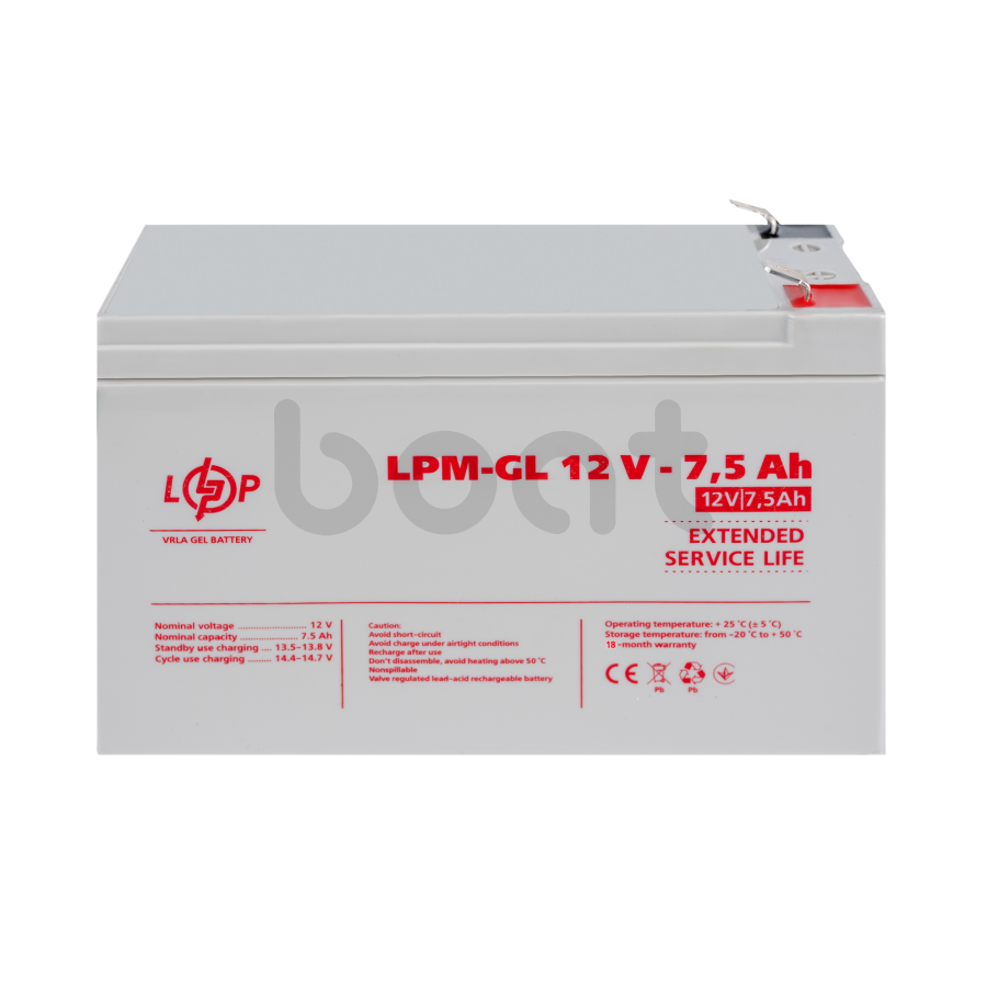 Аккумулятор гелевый LogicPower LPM-GL 12V - 7.5 Ah - изображение  №2