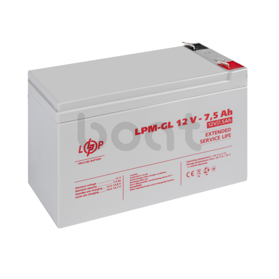 Аккумулятор гелевый LogicPower LPM-GL 12V - 7.5 Ah - изображение  №3