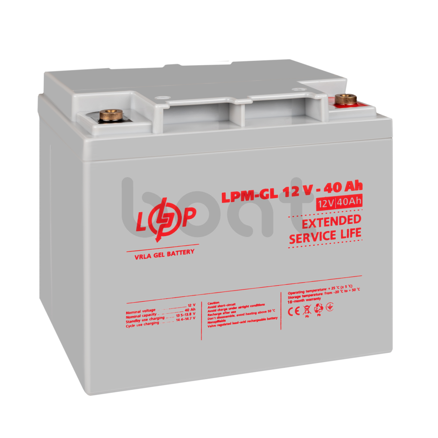 Акумулятор гелевий LogicPower LPM-GL 12V - 40 Ah - зображення №4
