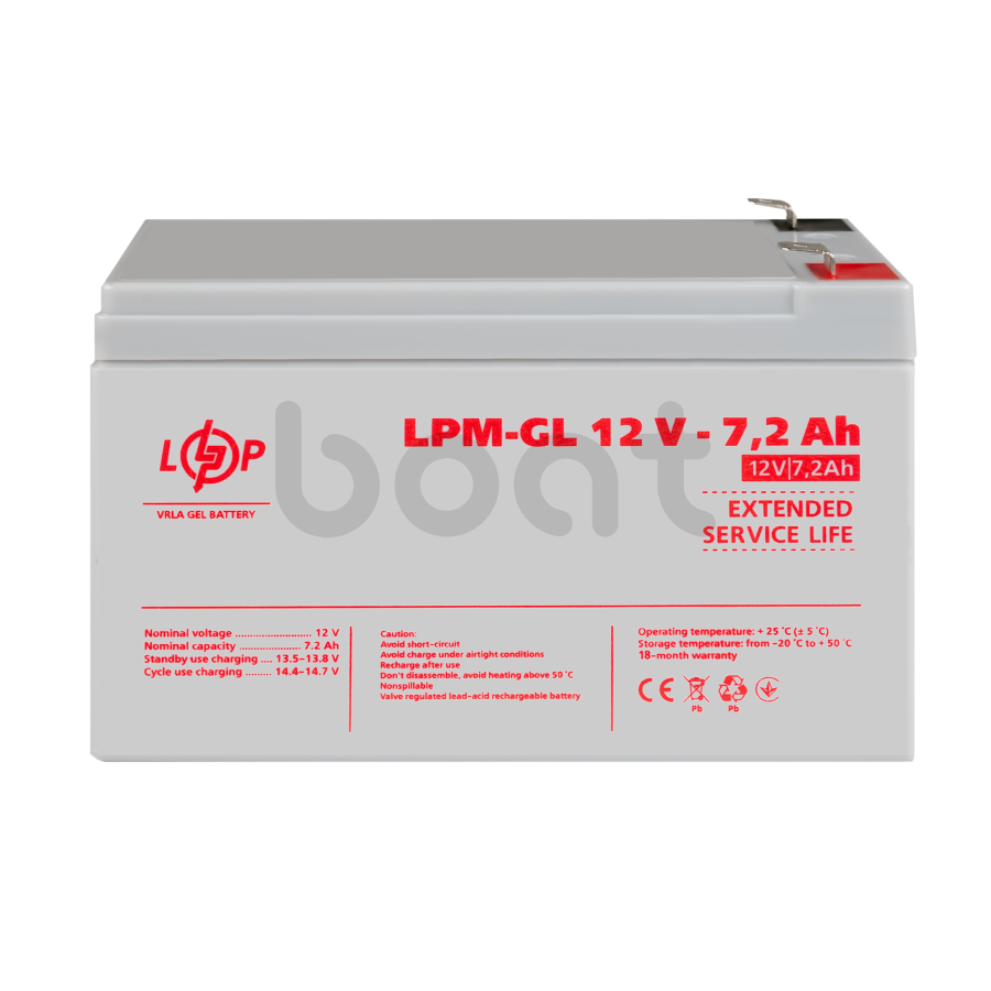 Акумулятор гелевий LogicPower LPM-GL 12V - 7.2 Ah - зображення №2