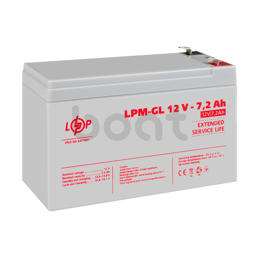 Акумулятор гелевий LogicPower LPM-GL 12V - 7.2 Ah - зображення №4