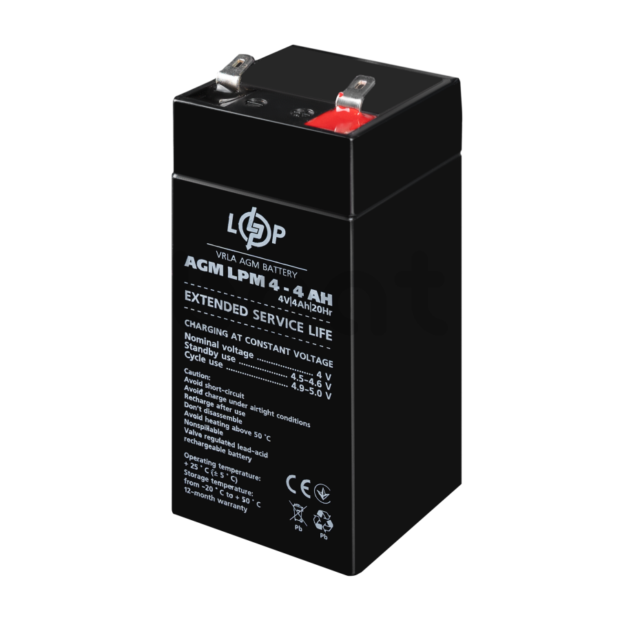 Акумулятор AGM LogicPower LPM 4V - 4 Ah - зображення №3