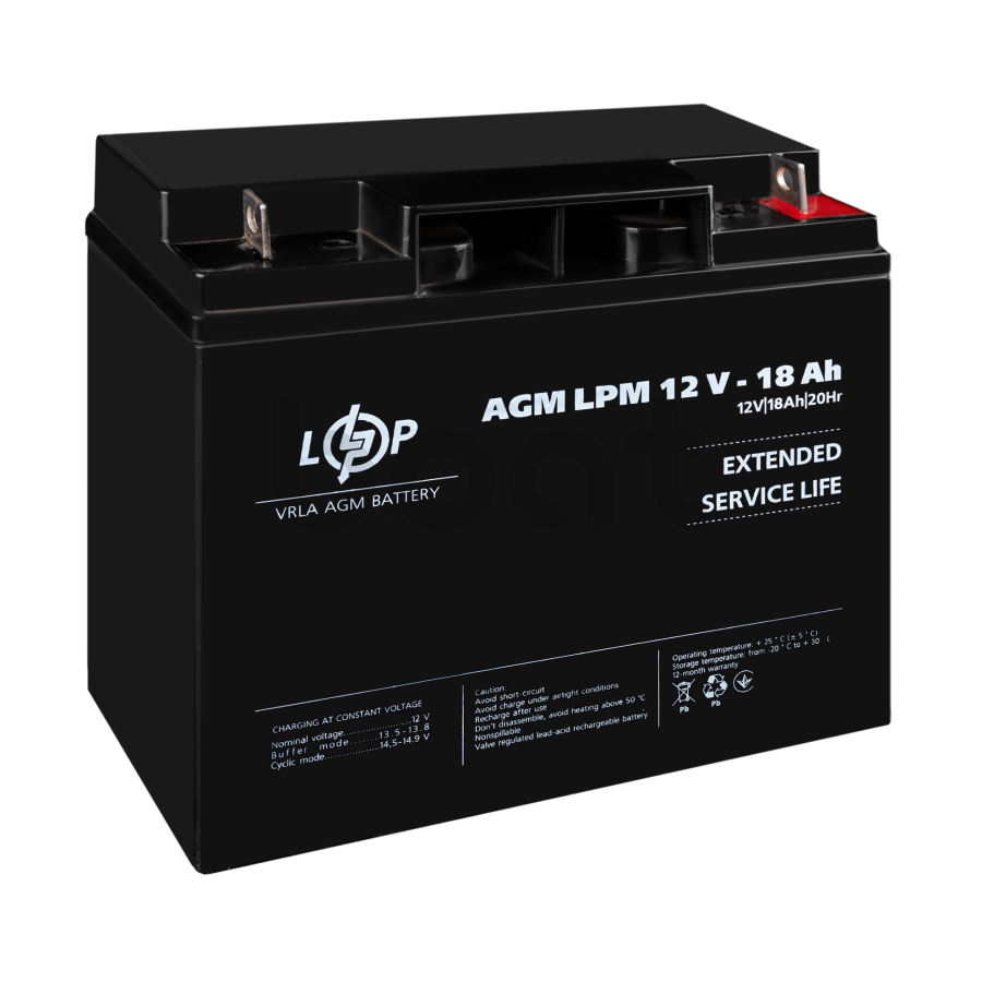Акумулятор AGM LogicPower LPM 12V - 18 Ah - зображення №3