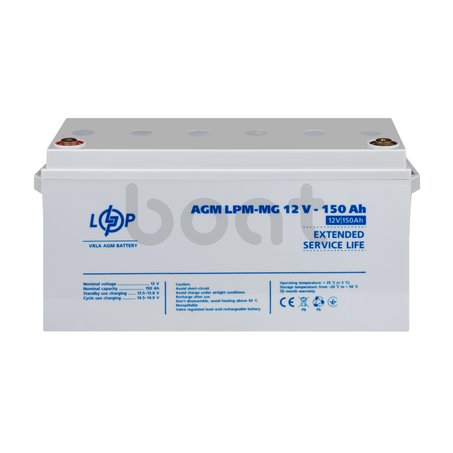 Акумулятор AGM мультигелевий LogicPower LPM-MG 12V - 150 Ah - зображення №2