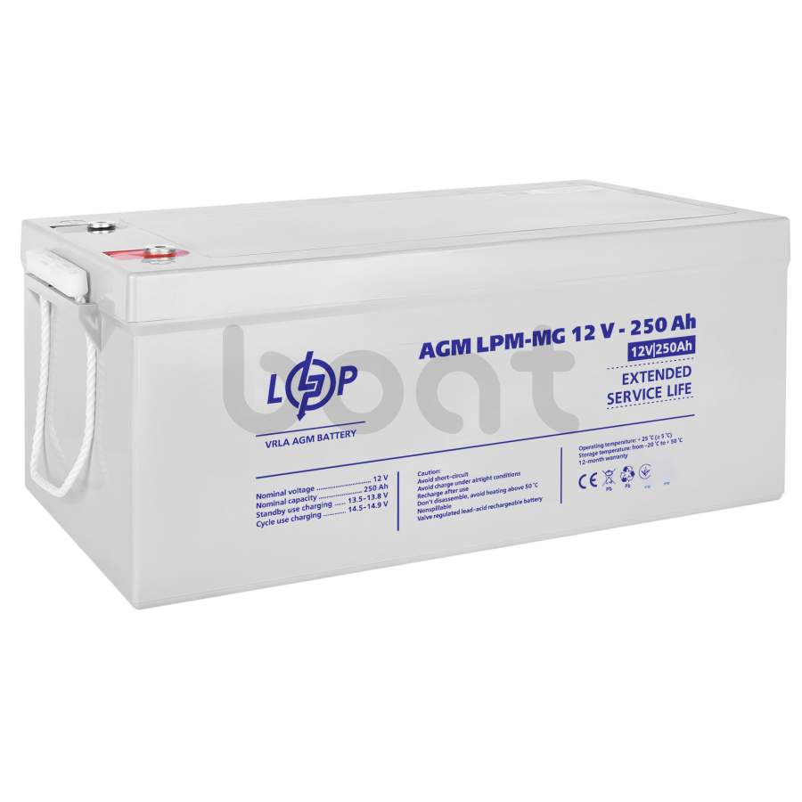 Аккумулятор AGM мультигелевый LogicPower LPM-MG 12V - 250 Ah - изображение  №2