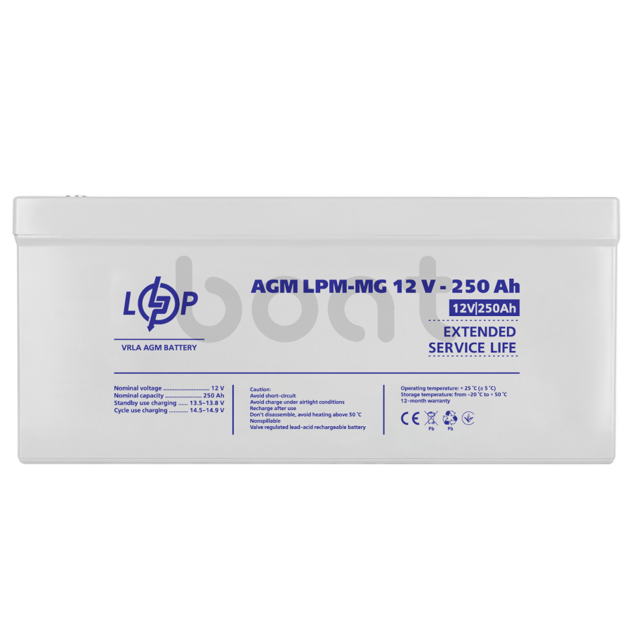 Аккумулятор AGM мультигелевый LogicPower LPM-MG 12V - 250 Ah - изображение  №3