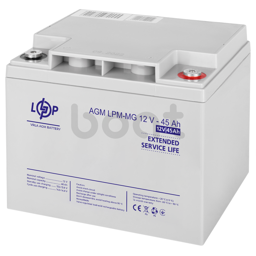 Аккумулятор мультигелевый LogicPower LPM-MG 12V - 45 Ah - изображение  №1