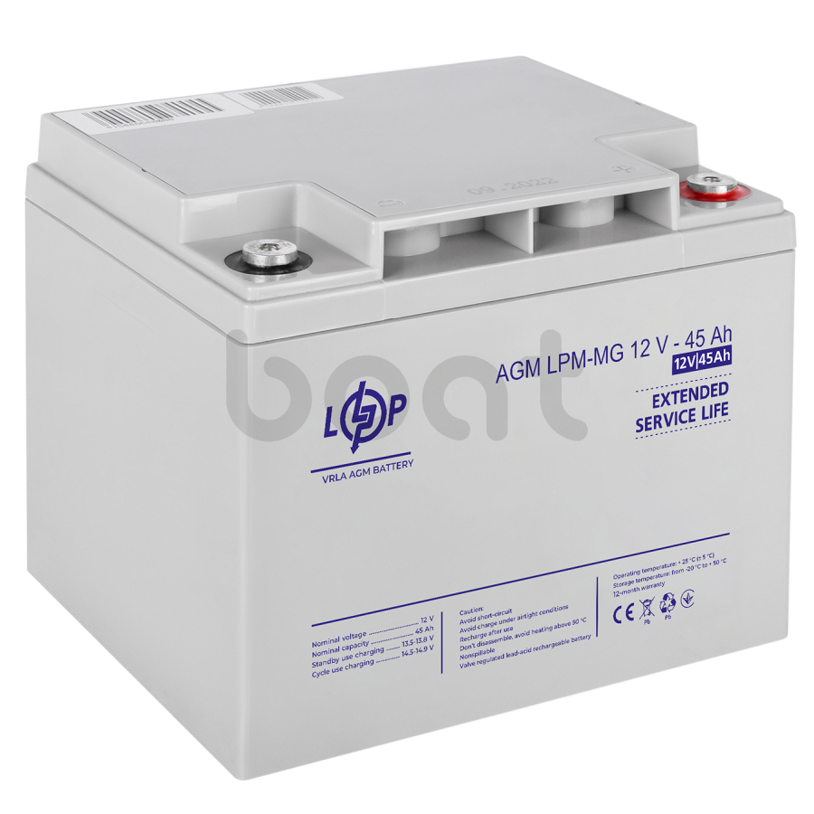 Аккумулятор мультигелевый LogicPower LPM-MG 12V - 45 Ah - изображение  №2