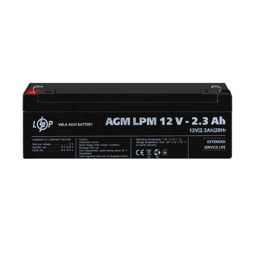Аккумулятор AGM LogicPower LPM 12V - 2.3 Ah - изображение  №2