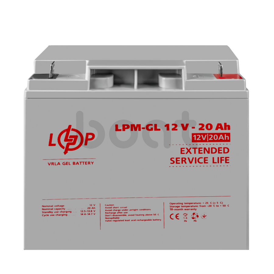Акумулятор гелевий LogicPower LPM-GL 12V - 20 Ah - зображення №2