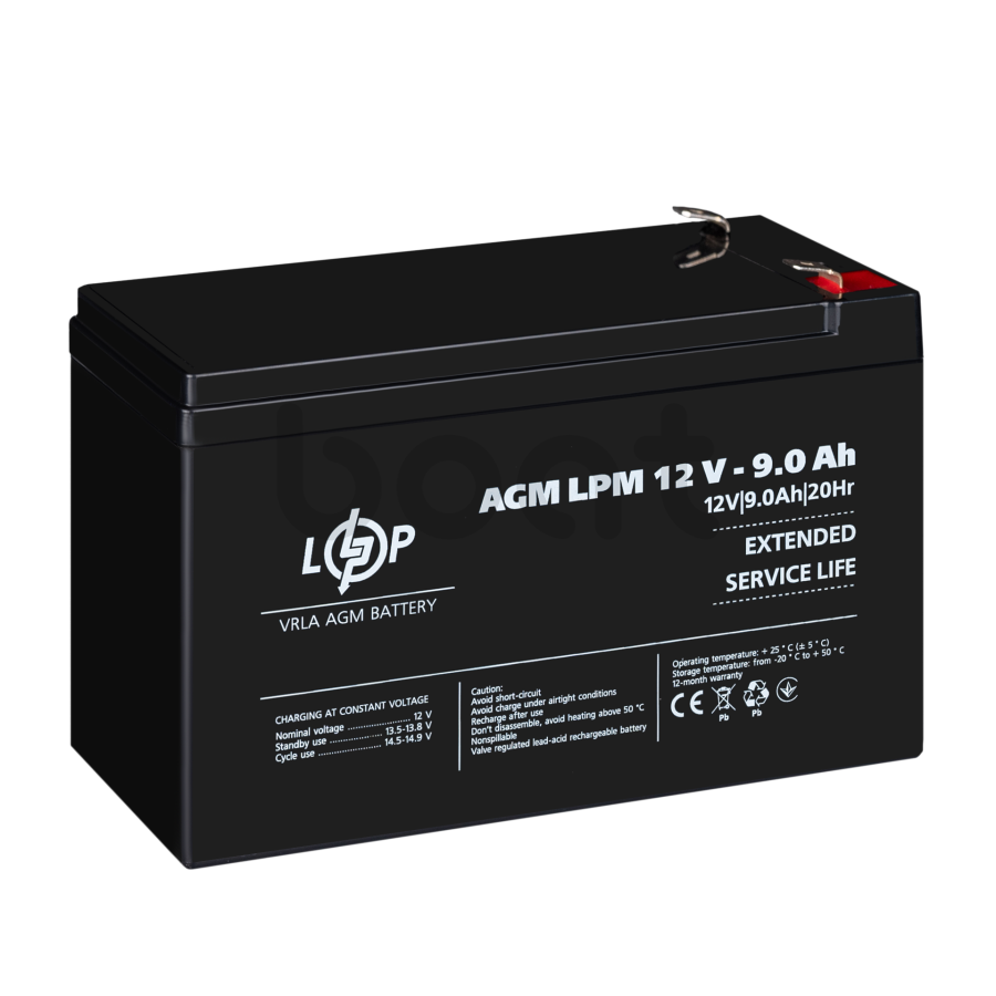 Акумулятор AGM LogicPower LPM 12V - 9 Ah - зображення №4