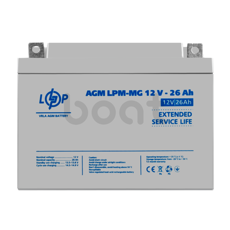 Аккумулятор мультигелевый LogicPower LPM-MG 12V - 26 Ah - изображение  №1