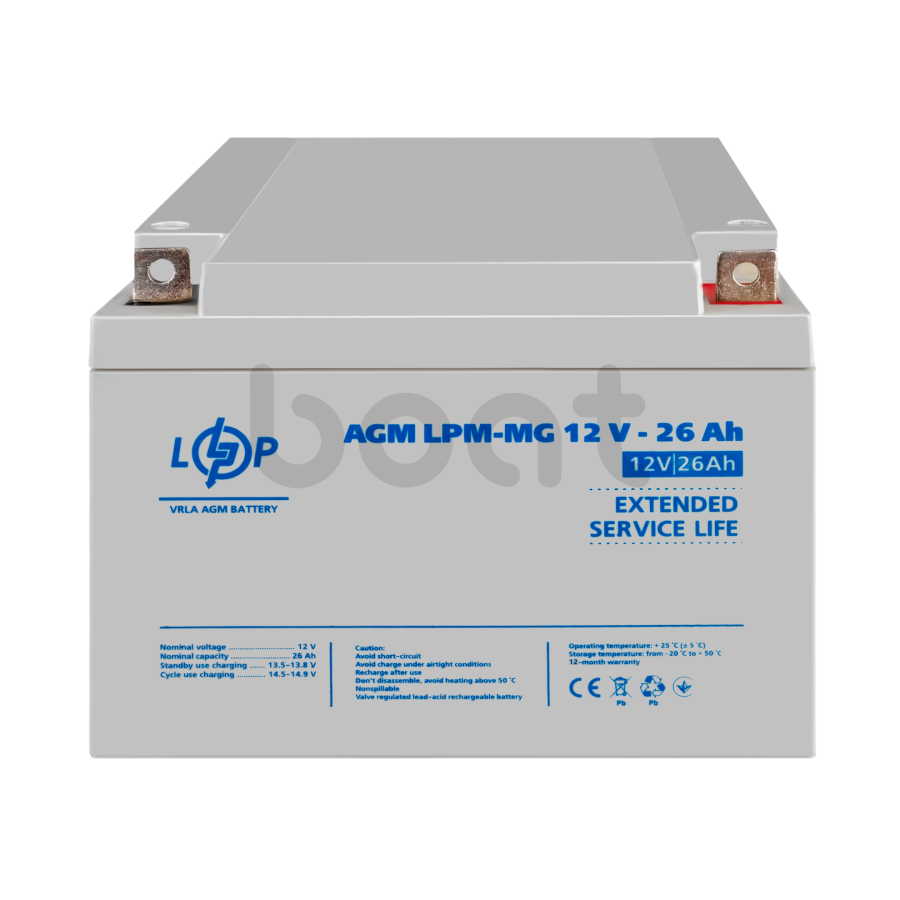 Аккумулятор мультигелевый LogicPower LPM-MG 12V - 26 Ah - изображение  №2