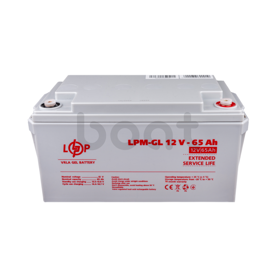 Акумулятор гелевий LogicPower LPM-GL 12V - 65 Ah - зображення №2