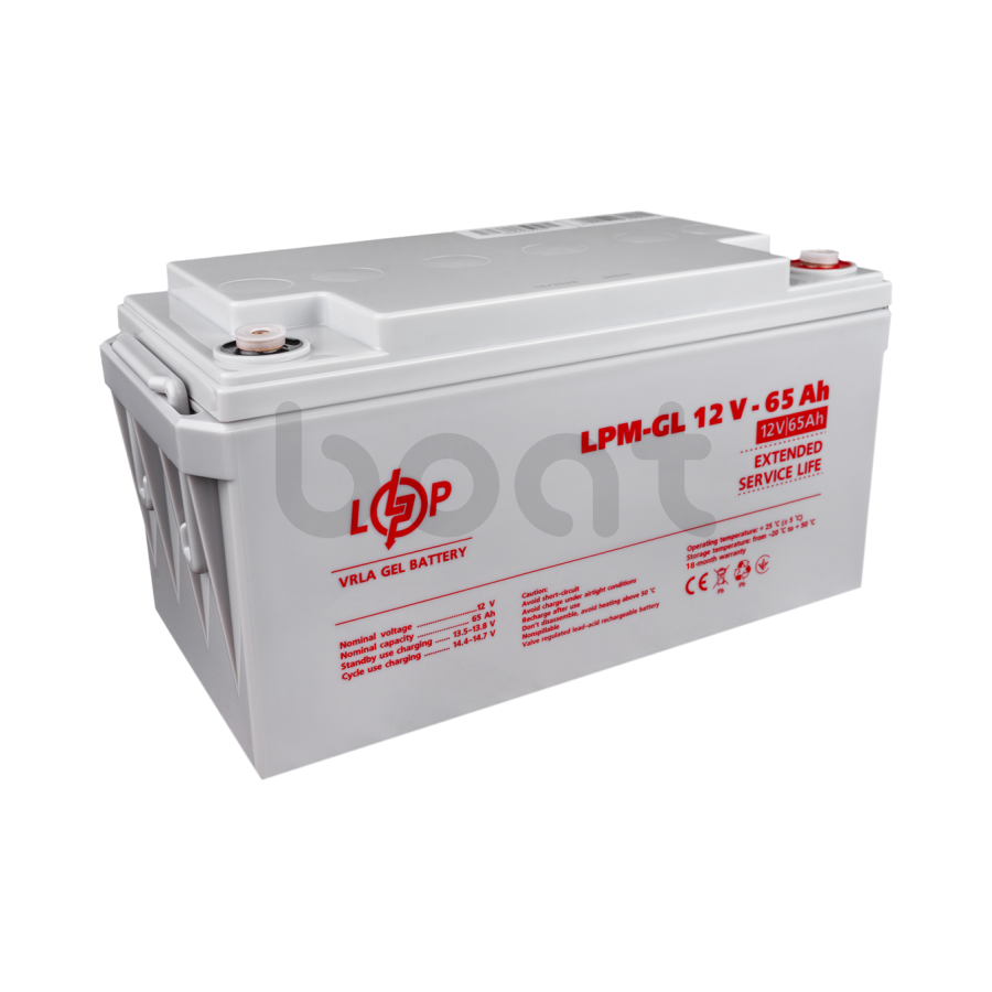 Акумулятор гелевий LogicPower LPM-GL 12V - 65 Ah - зображення №4