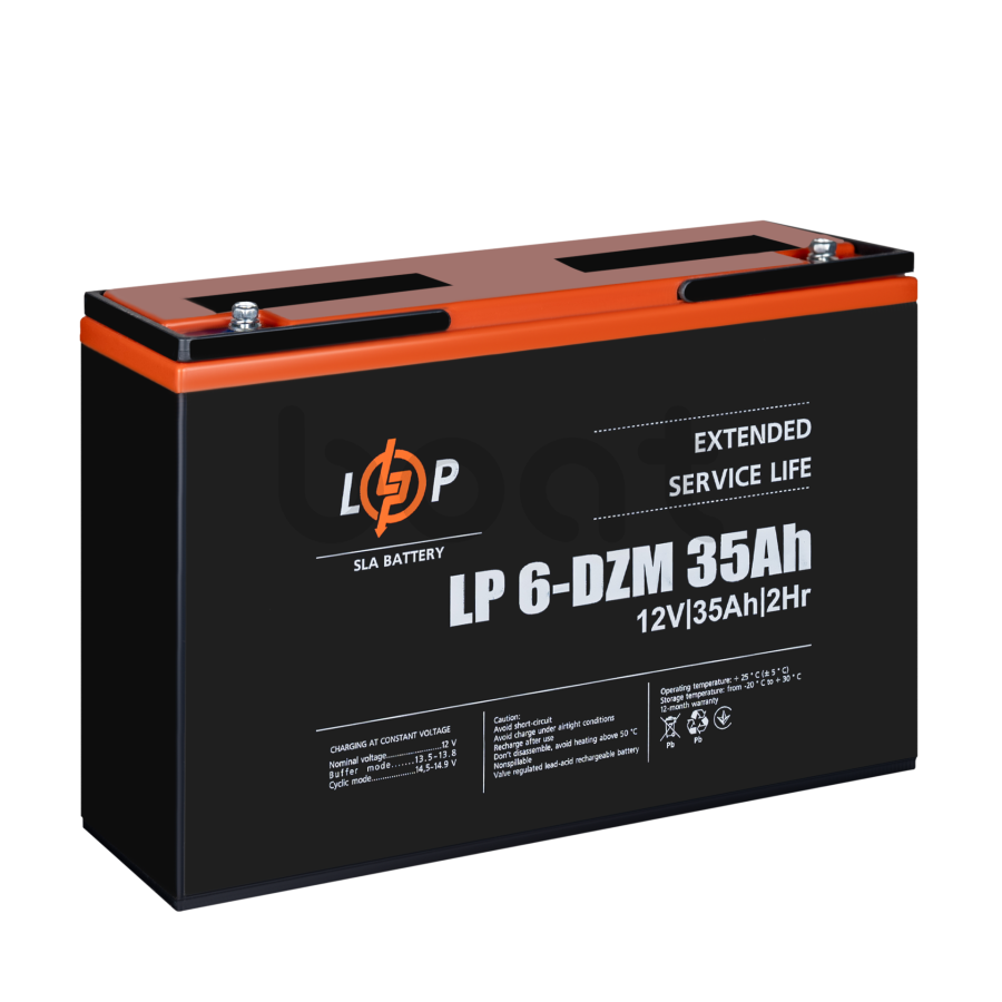 Тяговий свинцево-кислотний AGM акумулятор LogicPower LP 6-DZM-35 Ah - зображення №5