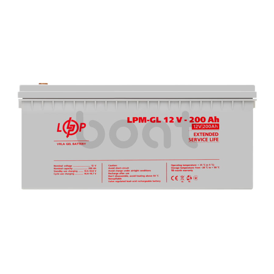 Акумулятор гелевий LogicPower LPM-GL 12V - 200 Ah - зображення №1