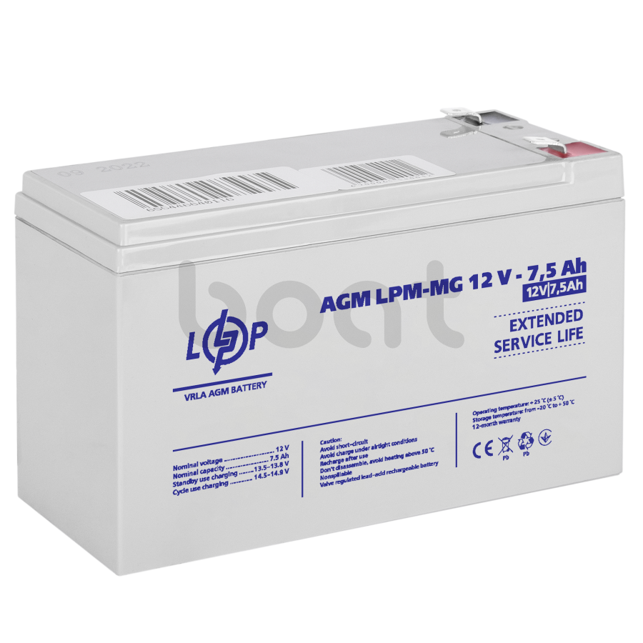 Акумулятор мультигелевий LogicPower LPM-MG 12V - 7.5 Ah - зображення №2