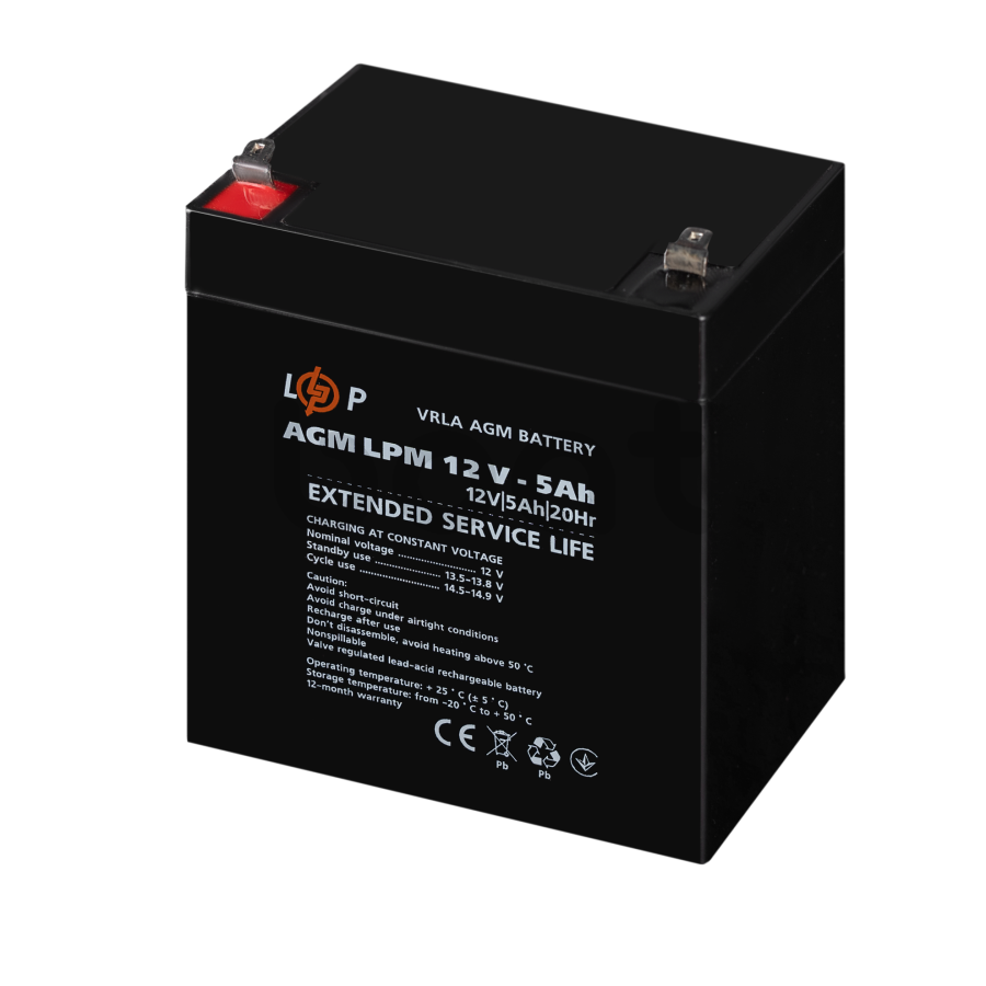 Аккумулятор AGM LogicPower LPM 12V - 5 Ah - изображение  №3