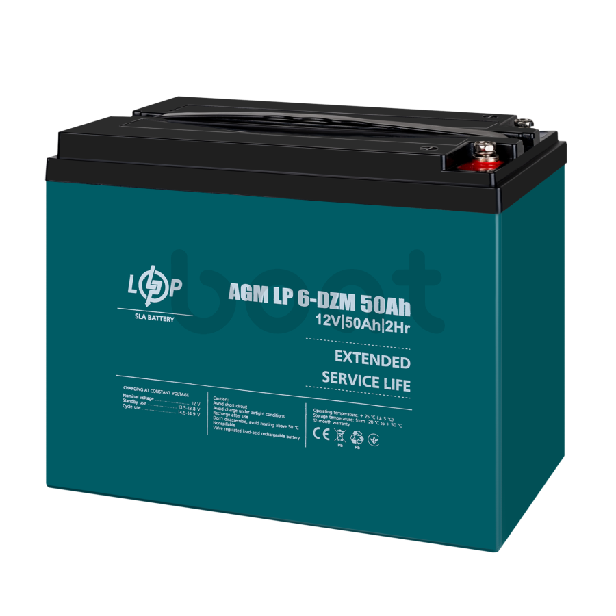 Тяговий свинцево-кислотний AGM акумулятор LogicPower LP 6-DZM-50 Ah - зображення №3