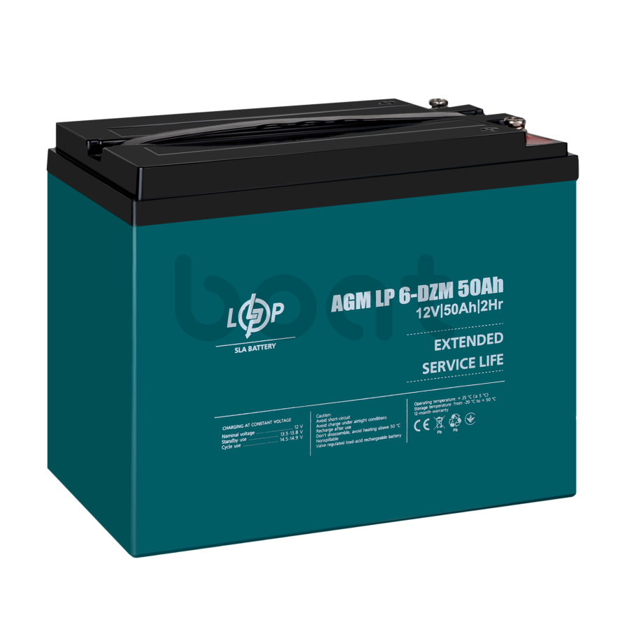 Тяговий свинцево-кислотний AGM акумулятор LogicPower LP 6-DZM-50 Ah - зображення №4