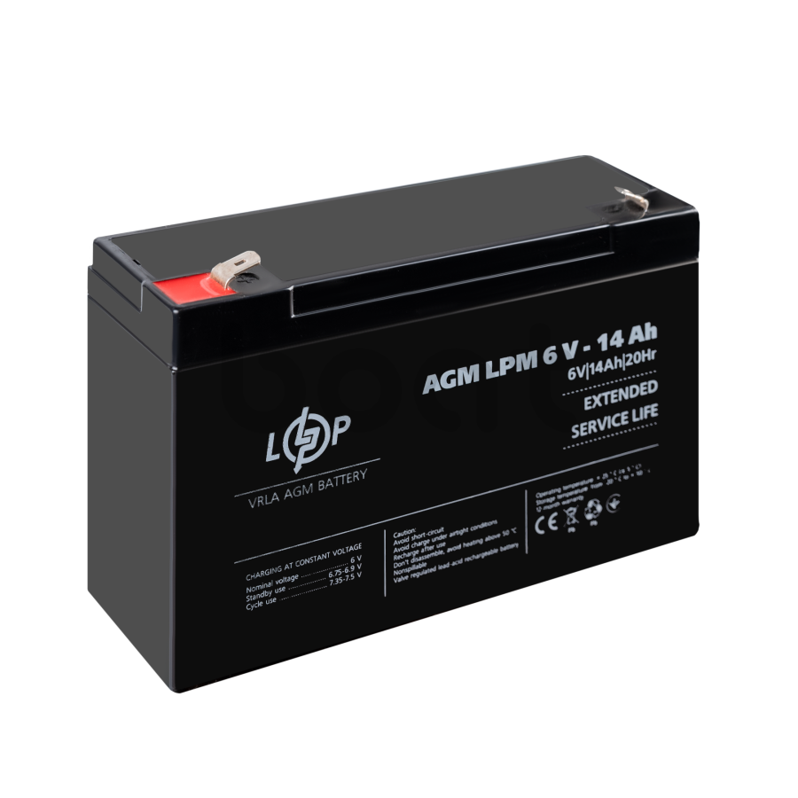 Акумулятор AGM LogicPower LPM 6V - 14 Ah - зображення №4