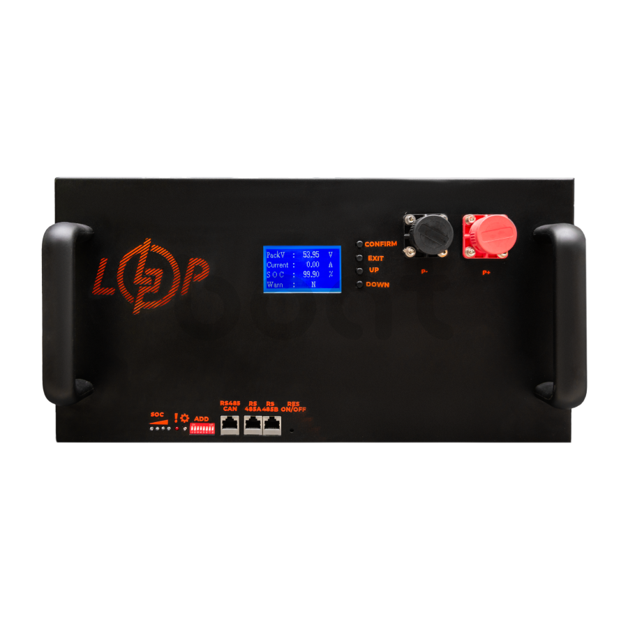 Акумулятор LogicPower LP LiFePO4 51,2V - 160 Ah (8192Wh) (BMS 200A/100А) LCD метал RM Smart RS485/CAN - зображення №1